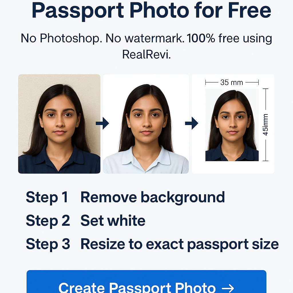 Passport photo background removal and resizing guide